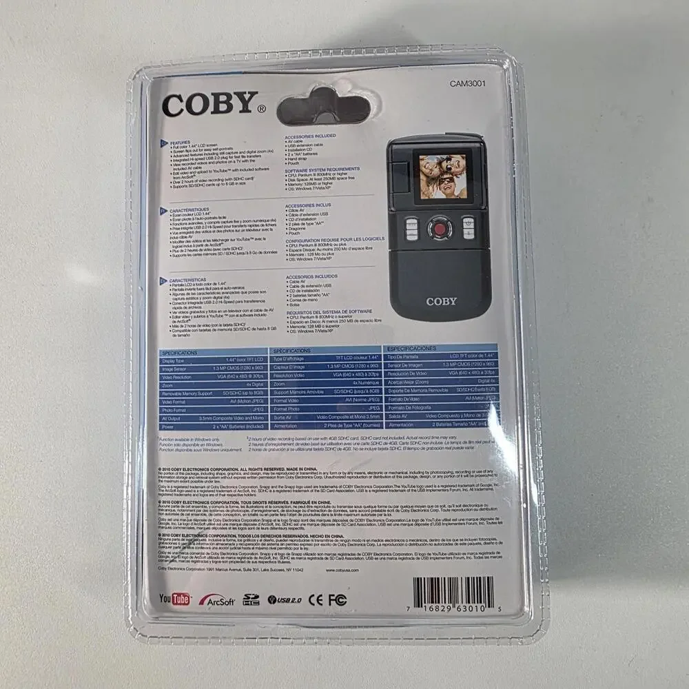 Coby Snapp CAM3001 Digital Camcorder 4x Digital Zoom 1.3MP Brand New In Package